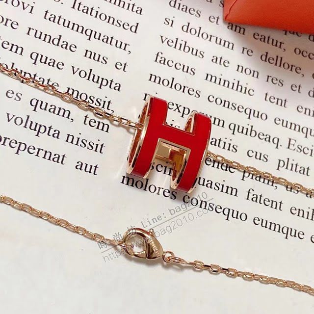 Hermes首飾品 愛馬仕高品質女款項鏈 Hermes琺瑯H項鏈  zgh1549